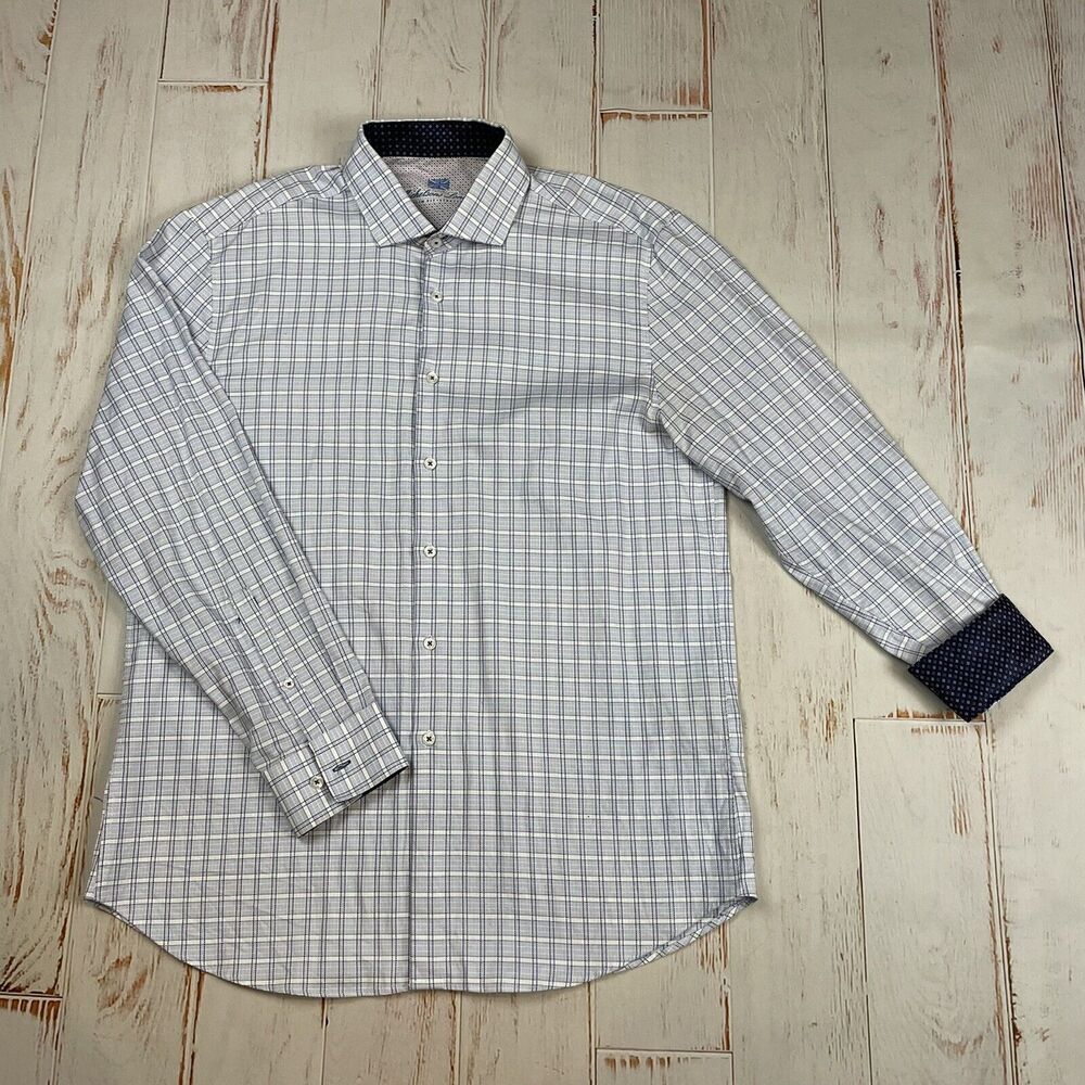 Michelson's London Long Sleeve, Flip Cuffs, Button Front, Dress Shirt, Size L
